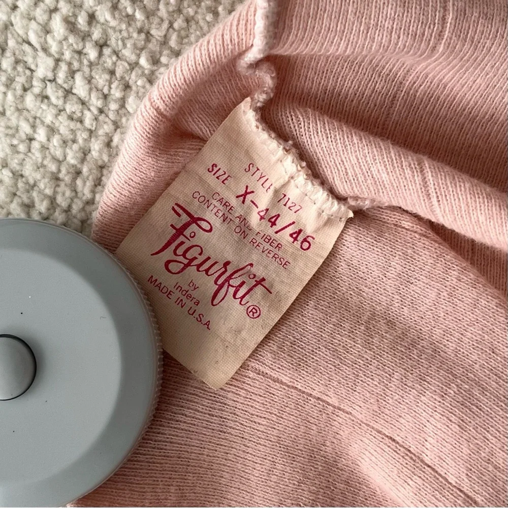 70s/80s Vintage Pink Cotton Slip Dress USA Made - Picture 5 of 7